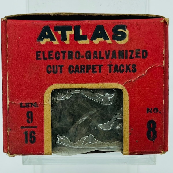 Atlas Vintage No 8 Carpet Tacks 9/16 in Original Box