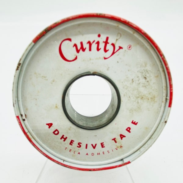 Vintage 1950 Curity Wet-Pruf Adhesive tape Metal Tin Code no 7730 Chicago IL