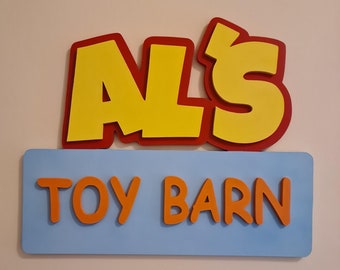 Al’s Toy Barn Wooden Wall Plaque / Sign. Toy Story Nursery Decor. Can Be Personalised