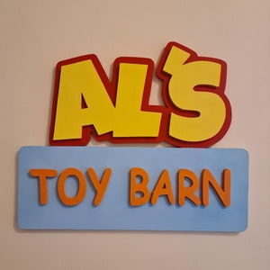 Al’s Toy Barn Wooden Wall Plaque / Sign. Toy Story Nursery Decor. Can Be Personalised