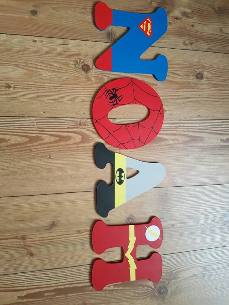 Hand Painted Wooden Super Hero Wall Letters. Marvel. Avengers. Etsy