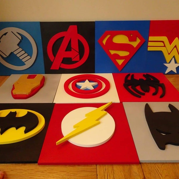 Wooden Handmade Superhero Wall Signs / Plaque. Avengers . Marvel.