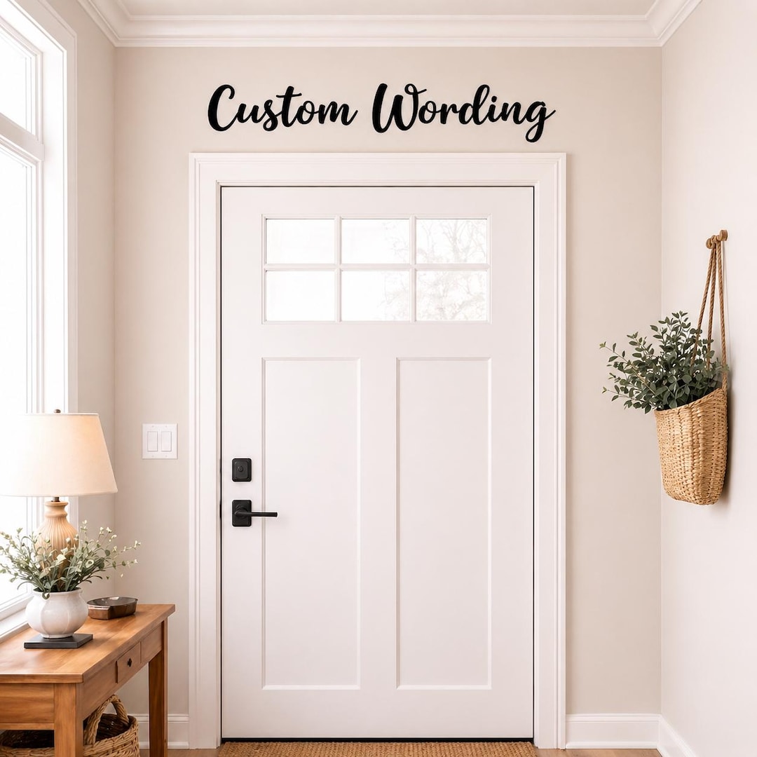 Personalised Wooden Script Wall Wording | Custom Name Sign | Home Decor ...