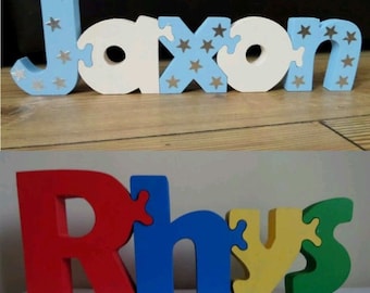 Personalised Wooden Free Standing Jigsaw Name