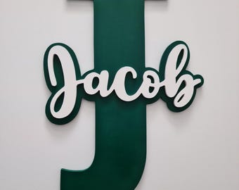 Personalised 3D Wooden Layered Wall Letter: Nursery Decor