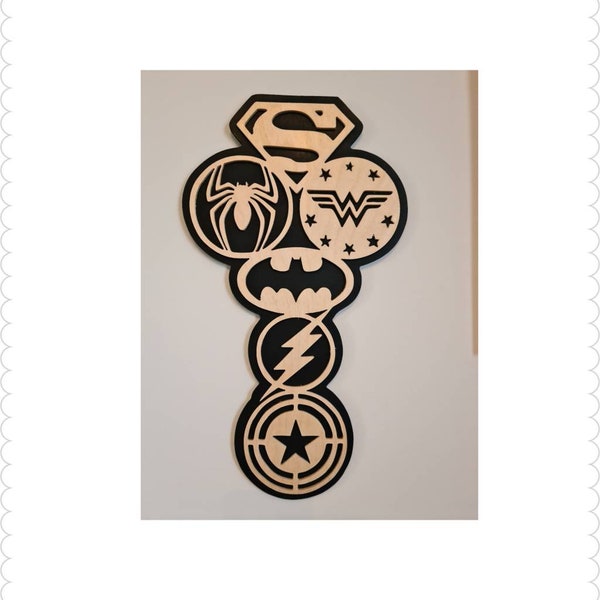 Handcut Wooden Superhero Logo Sign / Plaque. Marvel Avengers.