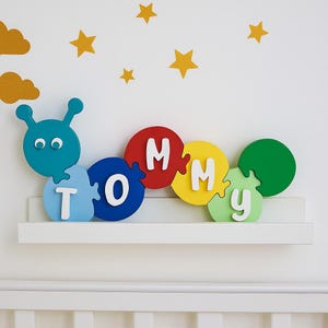 Personalisiertes hölzernes Raupenpuzzle | Name Jigsaw | Kinderzimmer Dekor | Kinder Geburtstag Geschenk | Babypartygeschenk