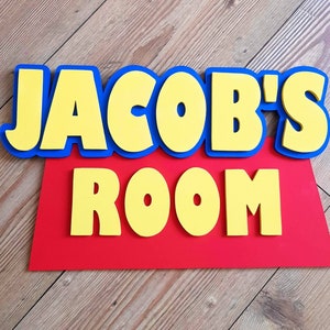 Placa de madera para puerta o pared con nombre, estilo Toy Story