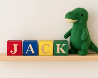 Personalisierte hölzerne Namensblöcke | Benutzerdefinierte Kinderzimmer Regal Dekor | Baby-Dusche-Geschenk | Kinderzimmer Dekoration, Holzbuchstaben, Stapel