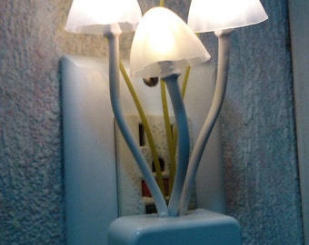Multicolored mushroom nightlights- Nursery Nightlight - Hallway Bedroom Nite Lite - Childrens Nightlight - Plug-In Nightlight