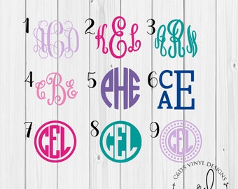 Monogram Decal - Monogram Sticker - Monogram Decals - Monogram Laptop Decal - Car Decal - Custom Cup Decal - Monogram Car Decal - Monogram