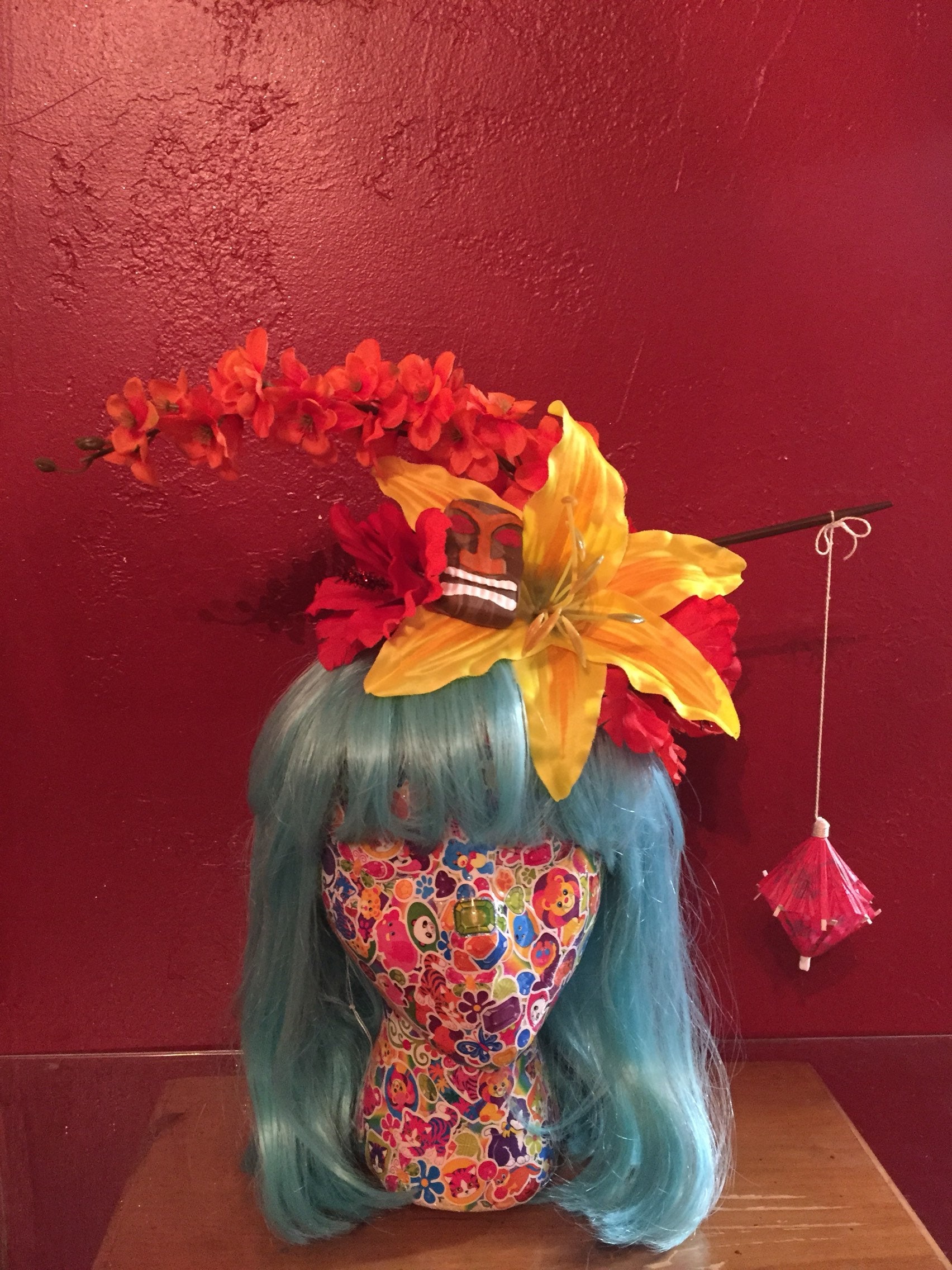 Tropical Purple Tiki Hair Flower Oasis Headdress Lotus - Etsy Singapore