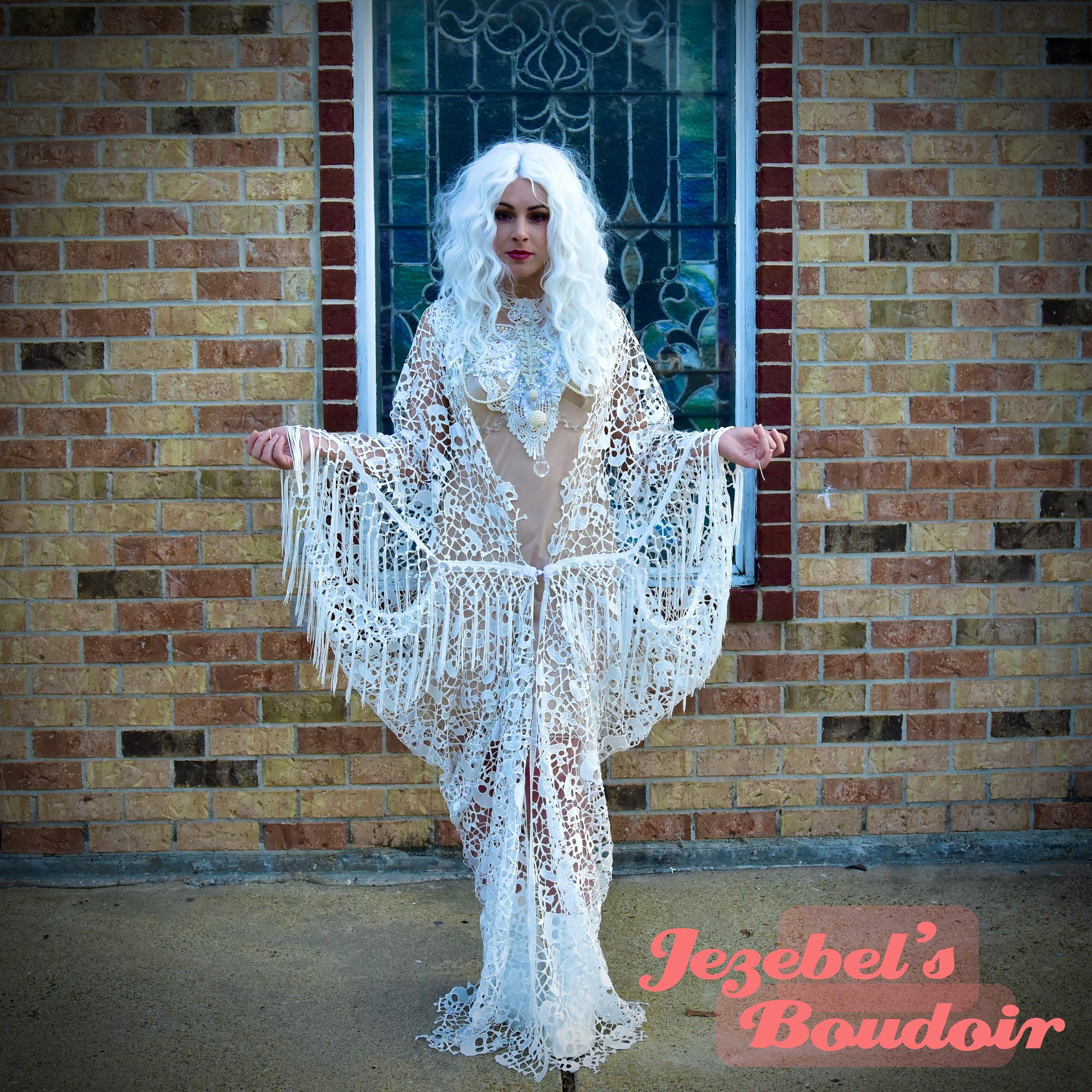 Gothic Ghost Skull Bat Wing Lace Dressing Gown, Halloween Costume Fortune Teller Robe, Horror Bridal of Frankenstein Dia de Muertos Day Dead