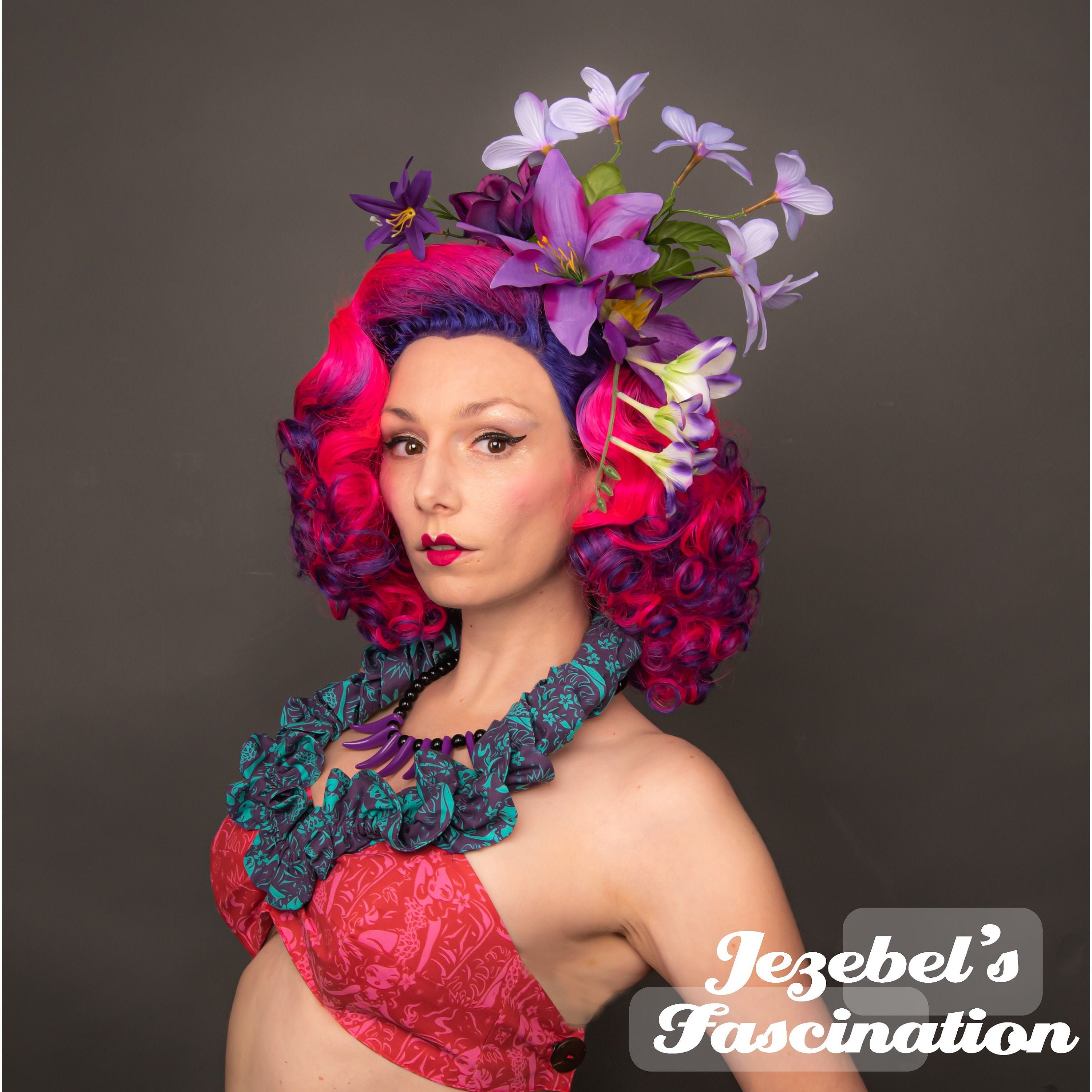 Luau Headpiece! Professional Authentic Hula Tahitian Headpiece Floral Haku Necklace: Vegan Silk, Ori Tahiti, Hula Costume  main image 3