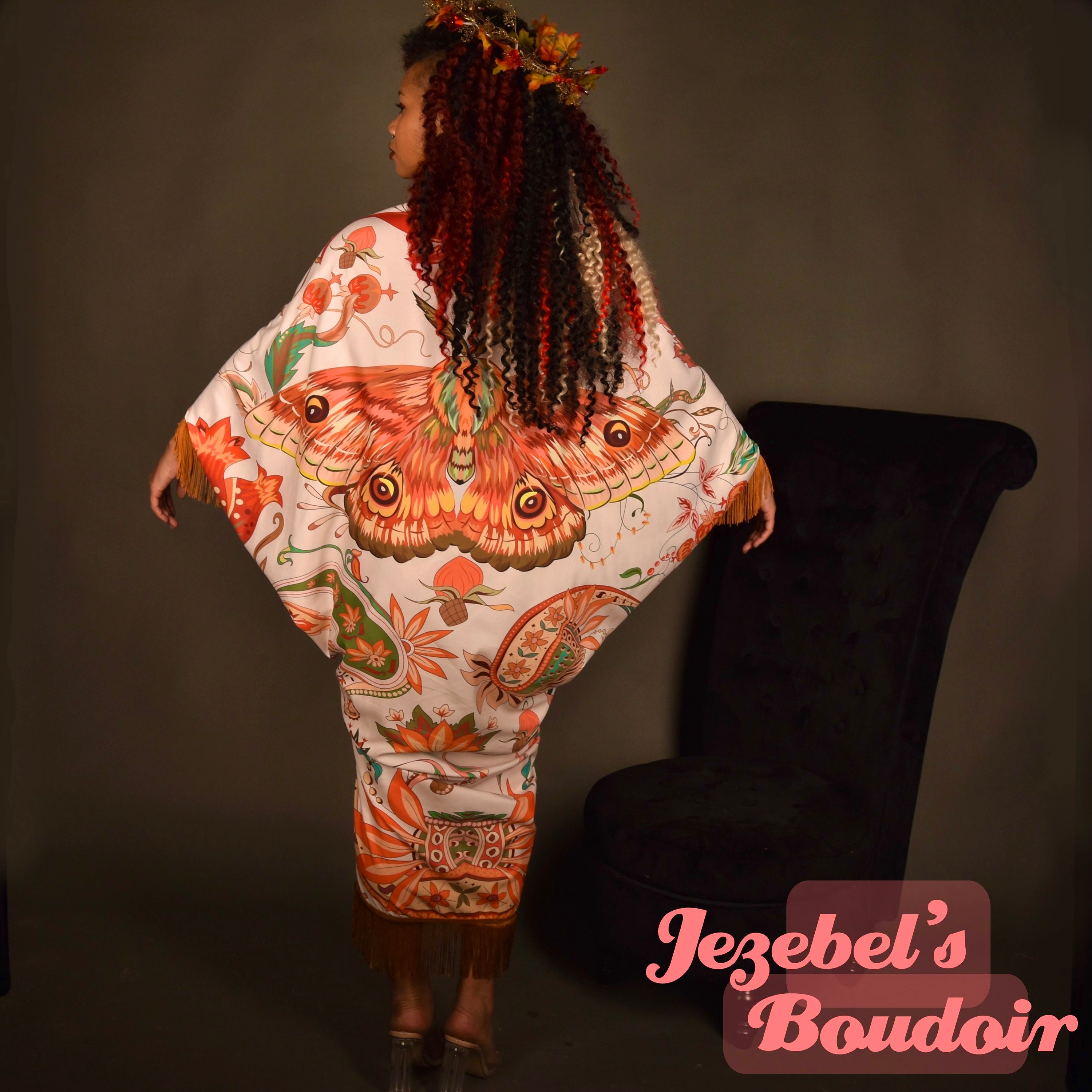 Art Nouveau Bat Wing Gown Cocoon Dressing Robe Fringe Oracle - Etsy