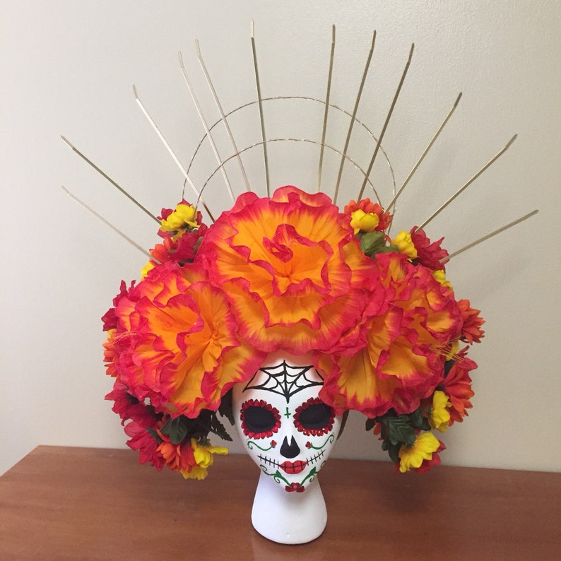 Flower Crown Day of the Dead Halo Catrina Dia de los Muertos Etsy