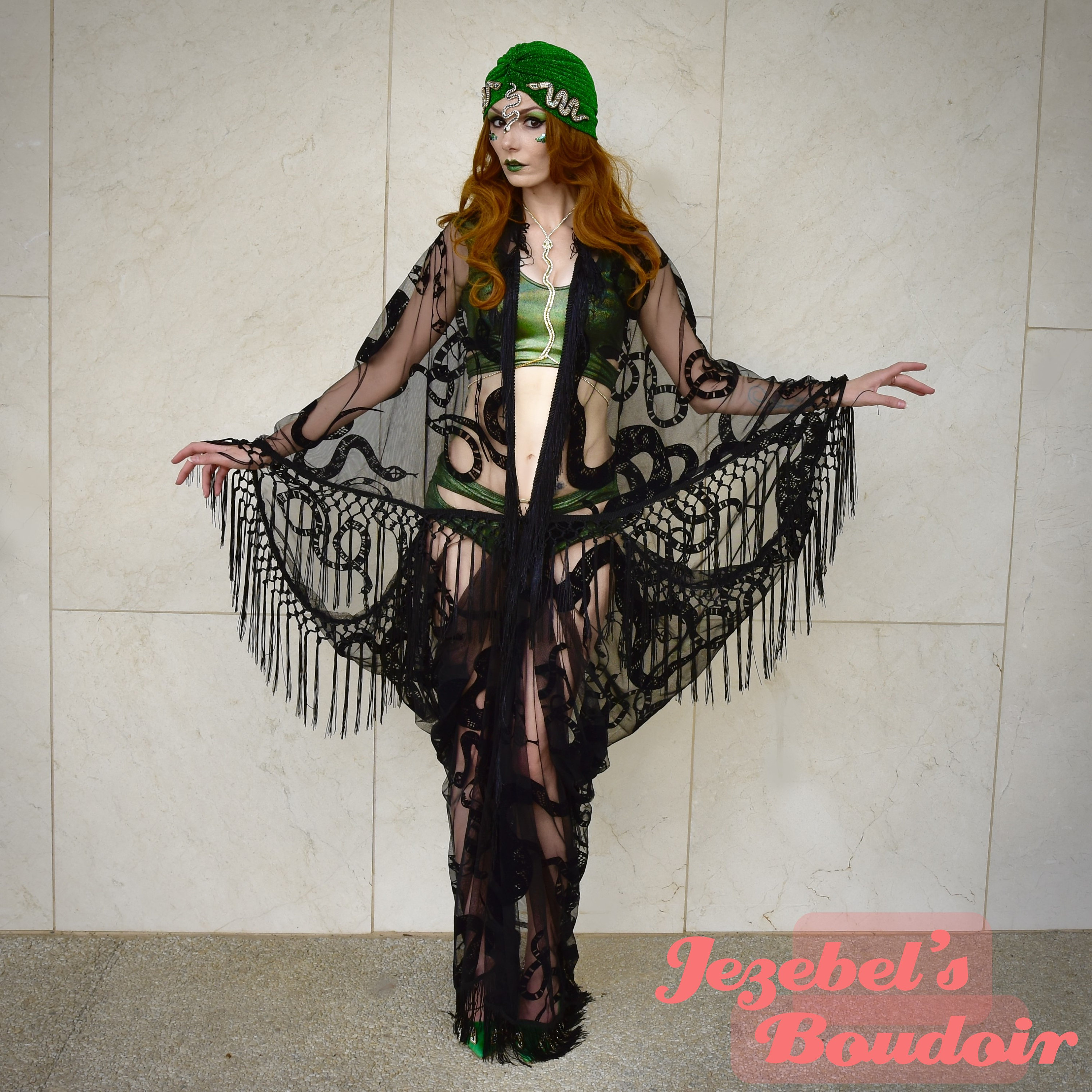 Snake Gothic Fortune Teller, Flapper Witch, 1920s Serpent