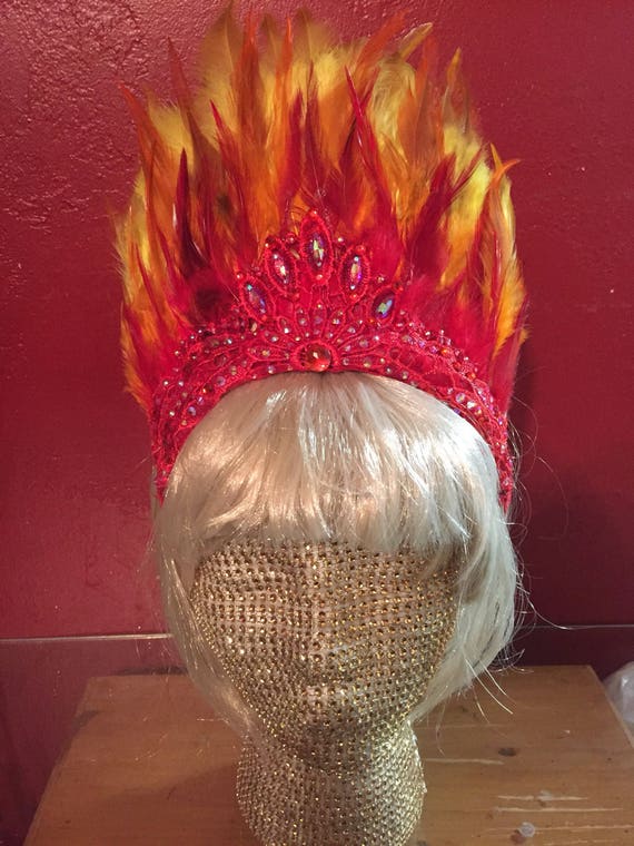 Mardi Gras Feather Headdress Green Purple Gold Queen Crown Celestial S –  Jezebel's Fascination