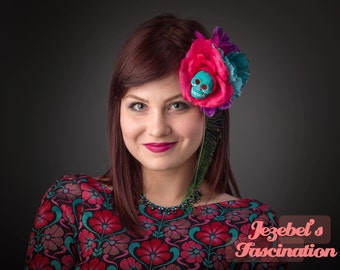Mexikanische Rosen-Blumenkrone Als Stirnband – Violett, Für Halloween, Tag Der Toten & Partys