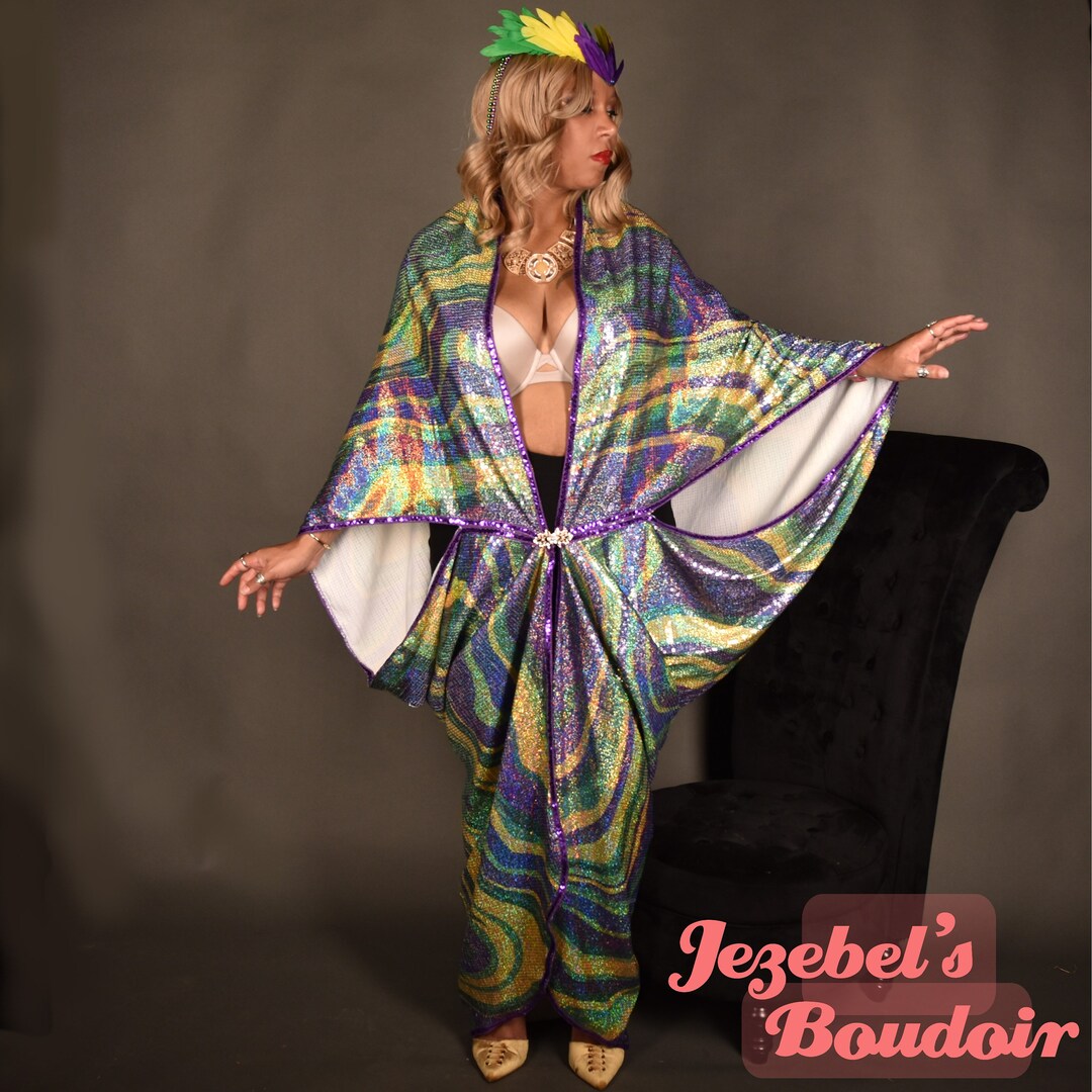 Costume da Carnevale, vestaglia, paillettes, agata dorata, lusso