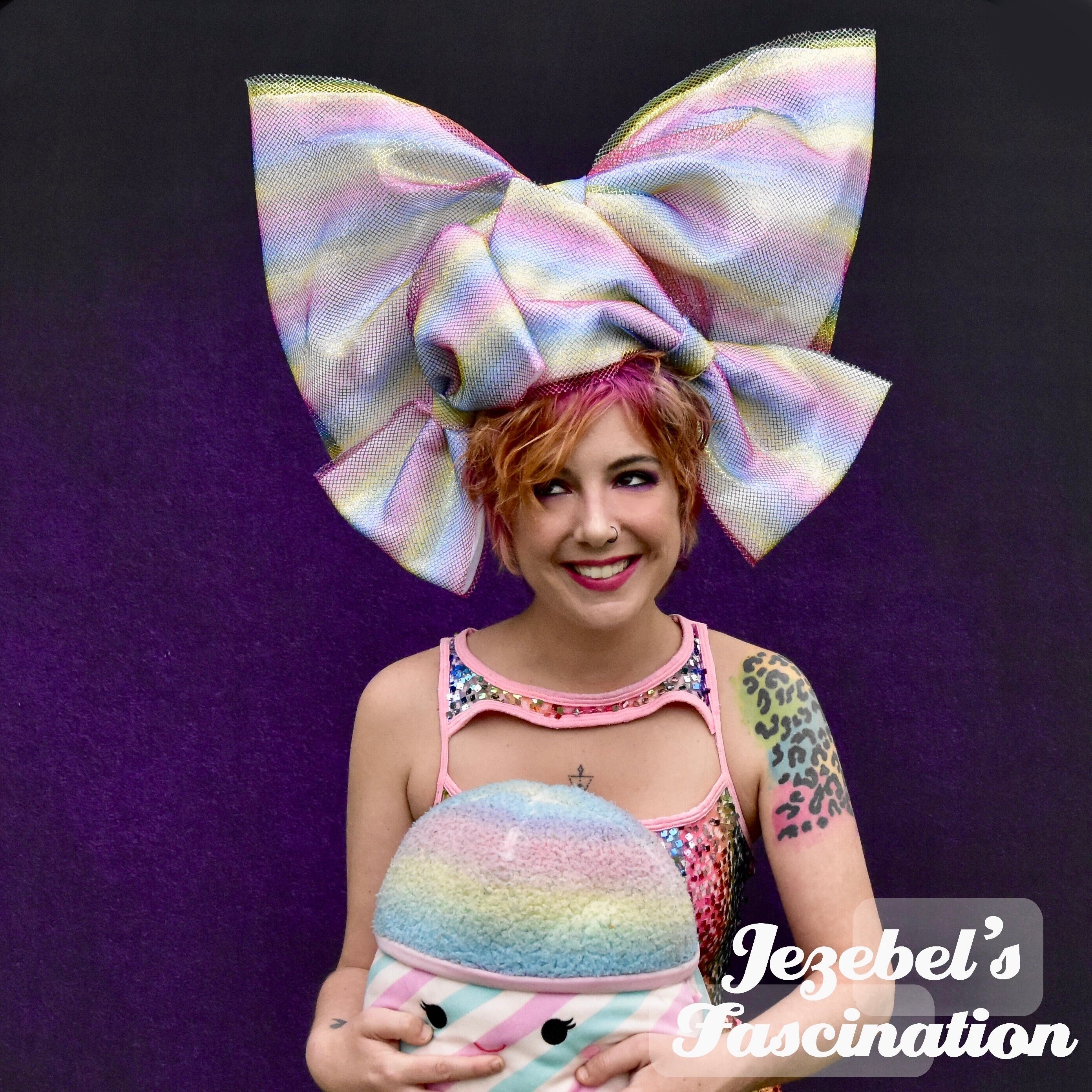 Kidcore Ribbon Bright Ribbons Headdress, Metallic Pastel Costume Headpiece, Pride Drag ...