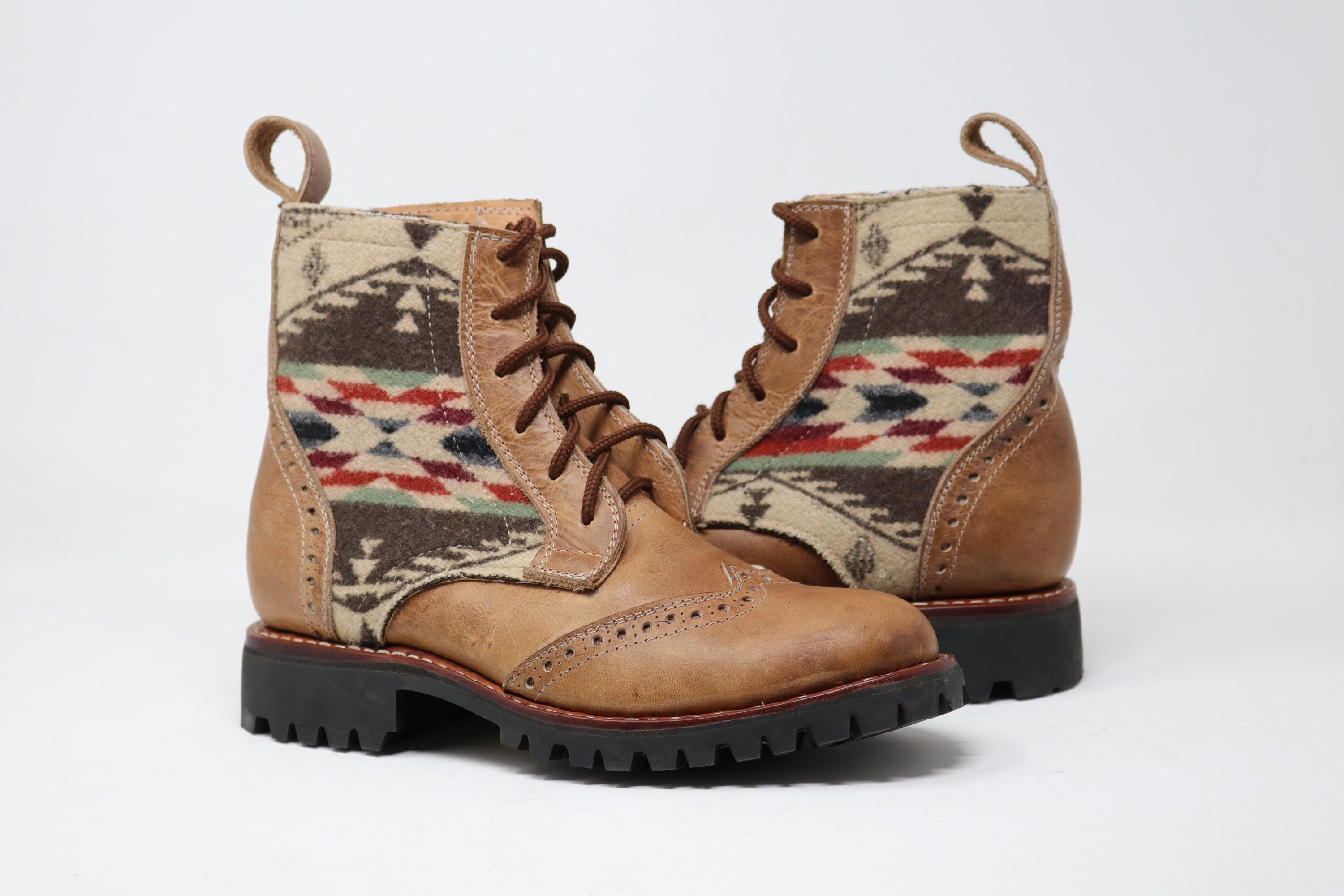 Women's Handmade Leather Boots w/ wool fabric and Vibram Etsy