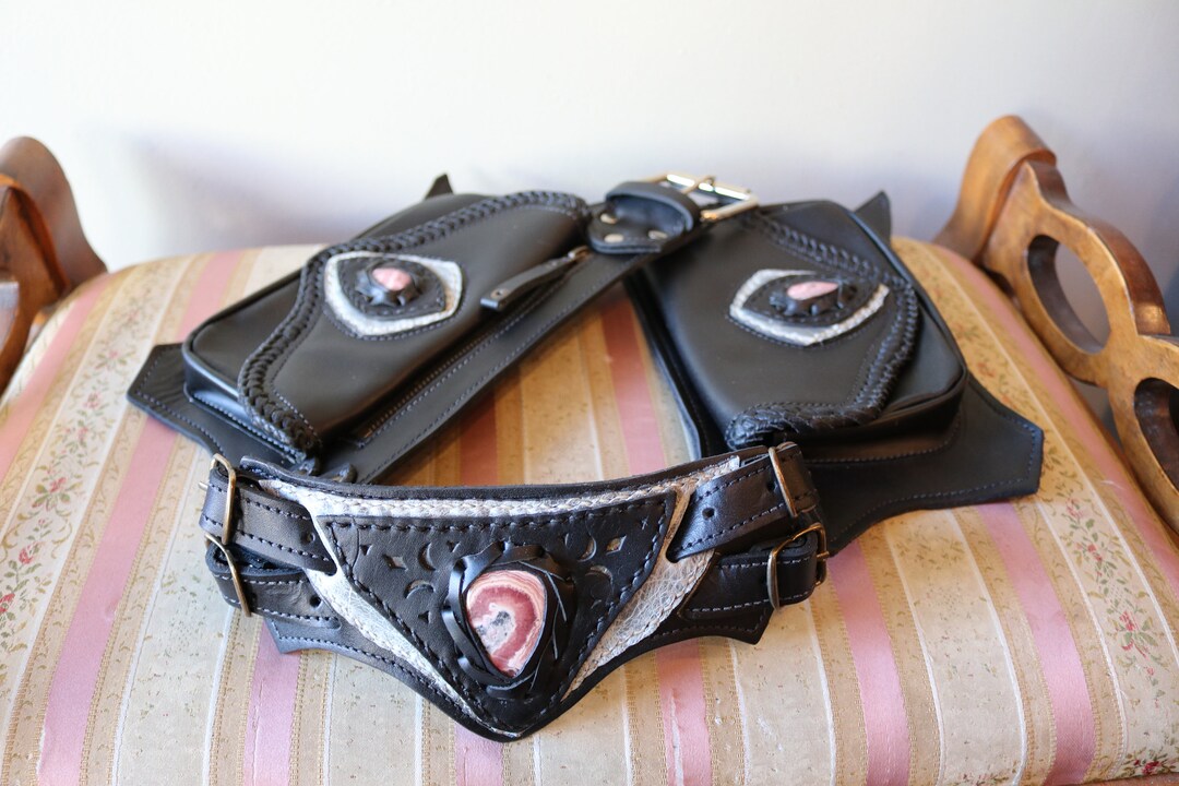 Black Leather Utility Belt Leather Belt Bag el Milagro Etsy