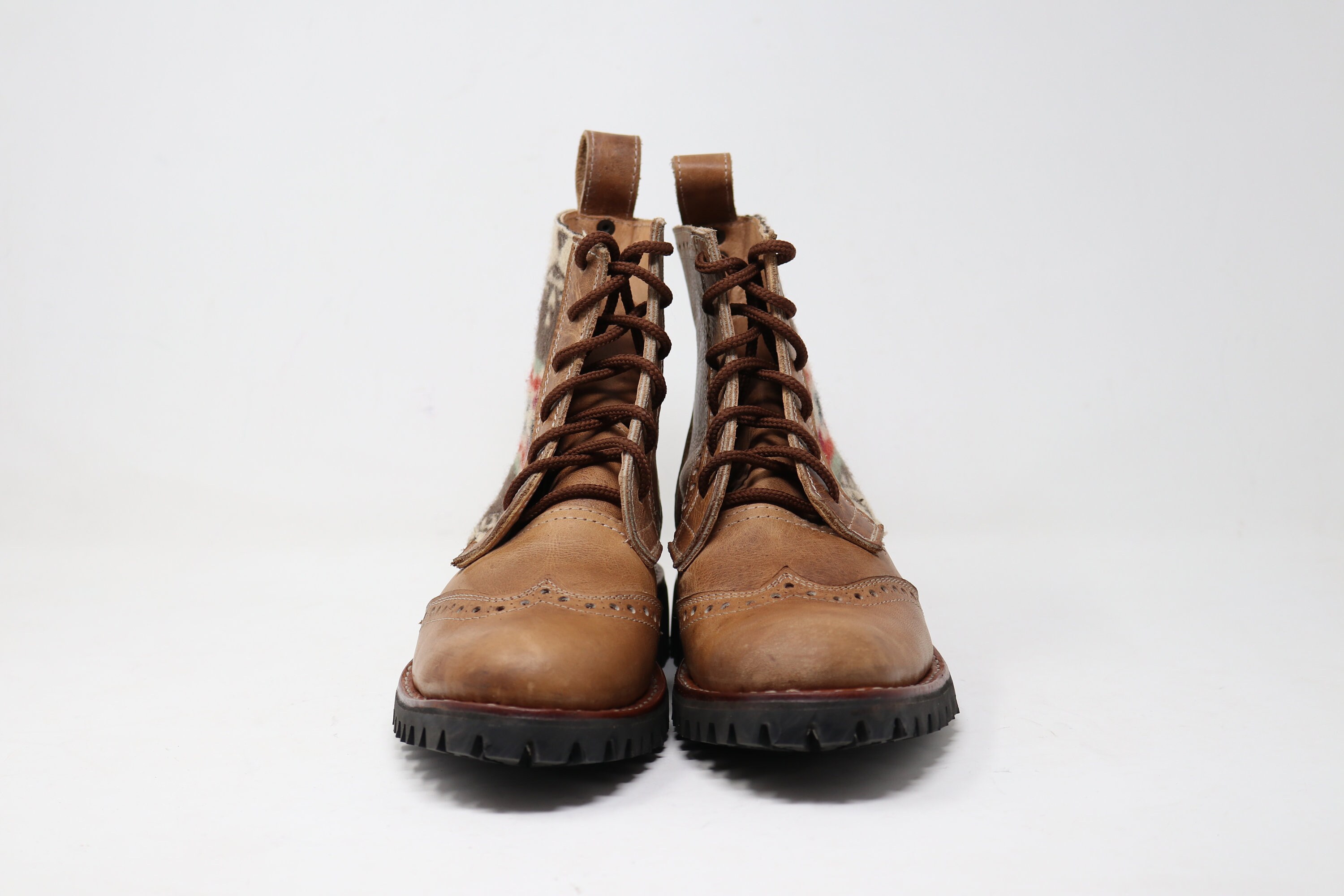 Women's Handmade Leather Boots w/ wool fabric and Vibram Etsy