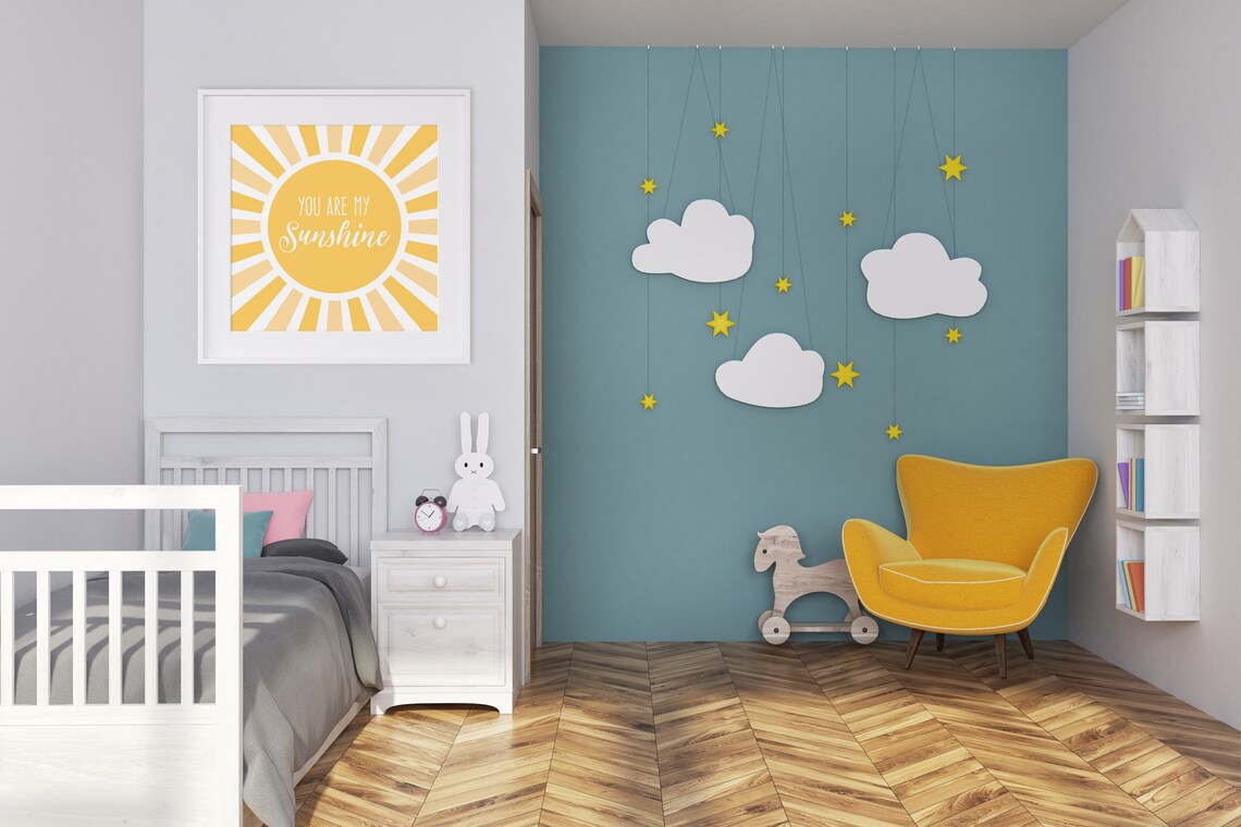 You Are My Sunshine Print, Yellow Nursery, Sunshine Theme, Baby Room ...