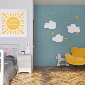 You are my Sunshine Print, Yellow Nursery, Sunshine Theme, Baby Room Art, Sunshine Print, Sun Art, Sunshine Nursery Wall Art, Kids Room Art image 4