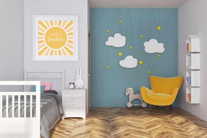 You are my Sunshine Print, Yellow Nursery, Sunshine Theme, Baby Room Art, Sunshine Print, Sun Art, Sunshine Nursery Wall Art, Kids Room Art image 4