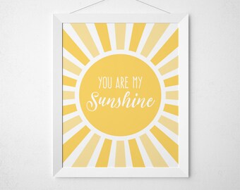 Eres mi impresión de sol, vivero amarillo, tema del sol, arte de la habitación del bebé, impresión del sol, arte del sol, arte de la pared de la guardería del sol, arte de la habitación de los niños