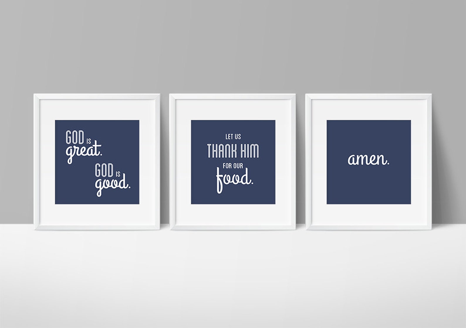 God is Great Prayer Printable Set, 8x8 Digital Files for Dining Room ...