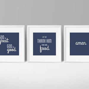 God is Great Prayer Printable Set, 8x8 Digital Files for Dining Room ...