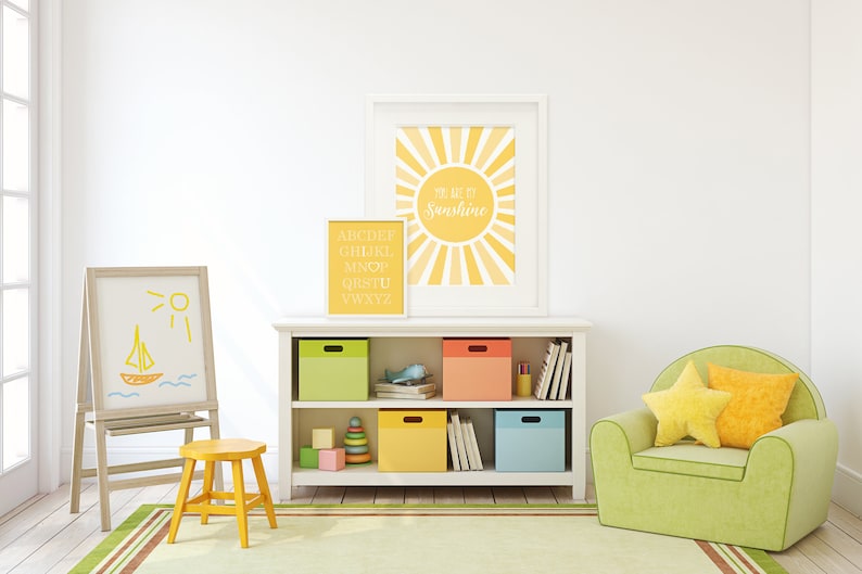 You are my Sunshine Print, Yellow Nursery, Sunshine Theme, Baby Room Art, Sunshine Print, Sun Art, Sunshine Nursery Wall Art, Kids Room Art image 2