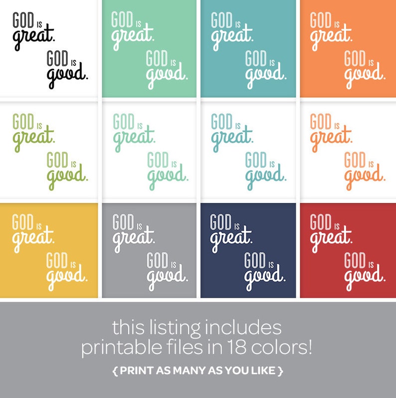 God is Great Prayer Printable Set 8x8 Digital Files for - Etsy