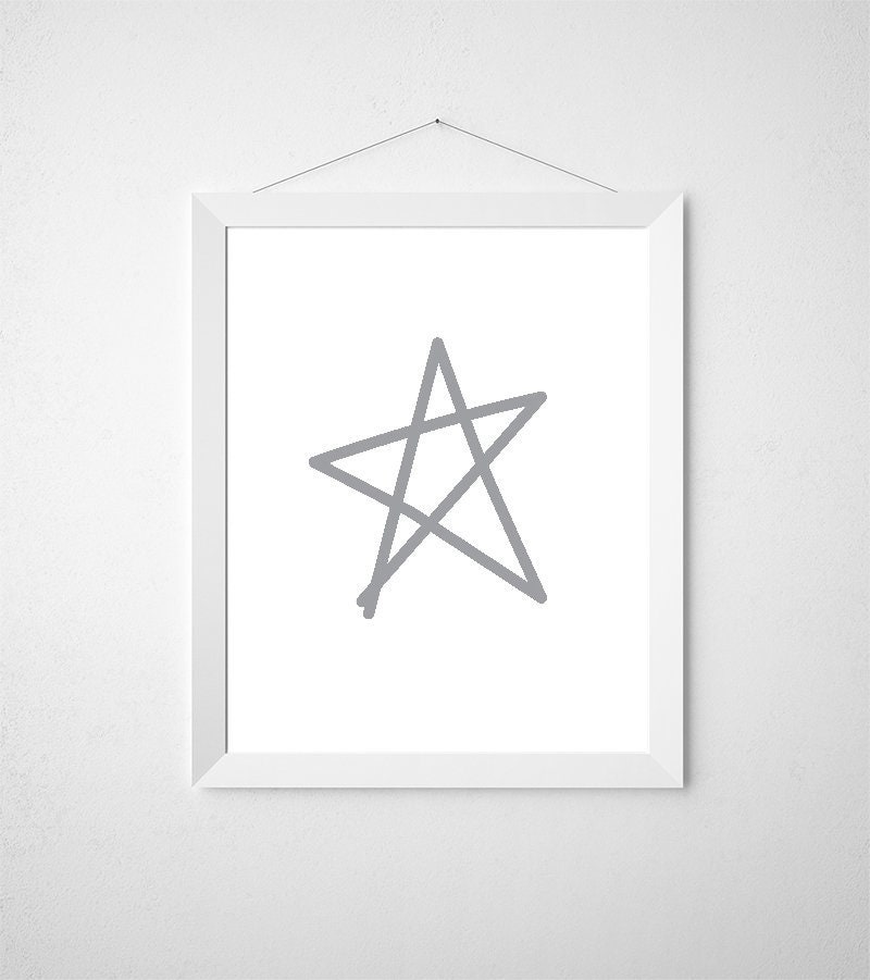 Star Art Print, Space Nursery Decor, Star Themed Nursery, Neutral Nursery Wall Art, Star Themed Baby, Kids Room Printable Art, Star Print