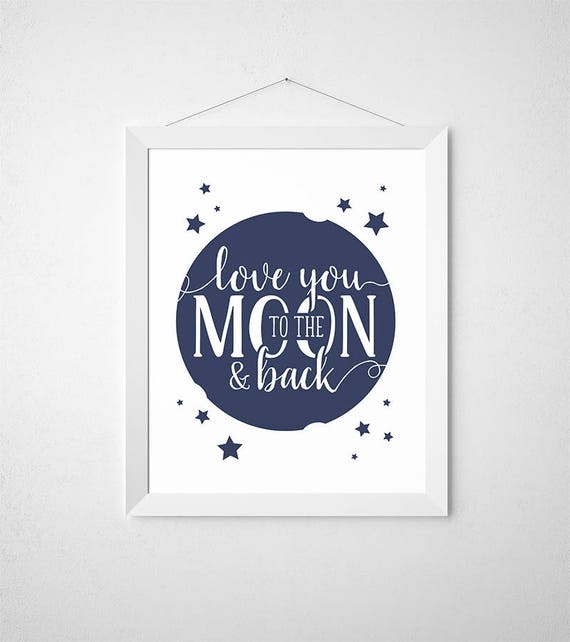 Playroom Poster, Moon Theme Nursery, Navy Baby Shower, Moon Art, Stars and Moon Kids Room, Navy Nursery Decor, Kid Printable, Moon Print