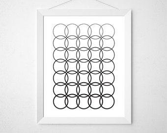Ombre Art, Geometric Pattern, Wall Decor, Ombre, Black and White Printable Art, Graphic Art Print, Circle Wall Decor, Gradient Printable