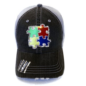 Autism Hat - Autism Teacher Gift - Autism Awareness Symbol Puzzle Piece