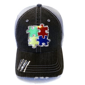 Autism Hat Autism Teacher Gift Autism Awareness Symbol Puzzle Piece image 1