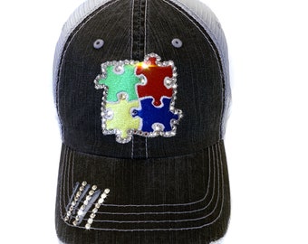 Autism Hat - Autism Teacher Gift - Autism Awareness Symbol Puzzle Piece