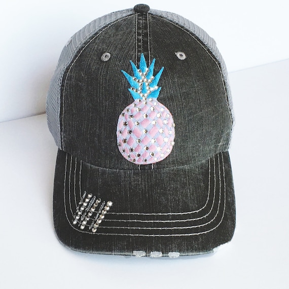 Pineapple Hat Pink Pineapple Aloha Hat Summer Trucker Hat Hawaii Trucker Hat Pineapple Gift Pineapple hat Spring Break 2018 Cute Trucker Hat