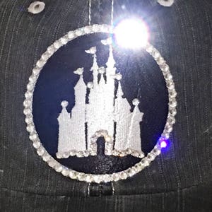 Wife Gift for Disney Fan Disney Mom Hat Distressed Baseball Cap with Crystal Rhinestone Bling Bling image 2