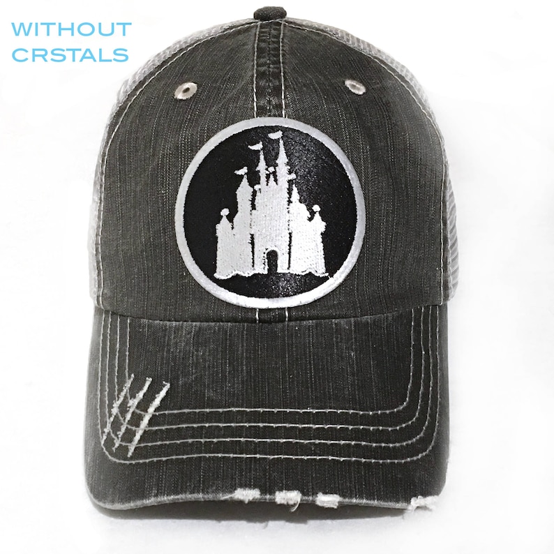 Wife Gift for Disney Fan Disney Mom Hat Distressed Baseball Cap with Crystal Rhinestone Bling Bling image 3