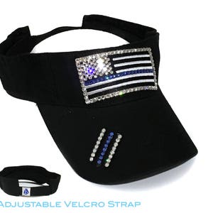 Womens Thin Blue Line Visor Police Wife Gift image 1