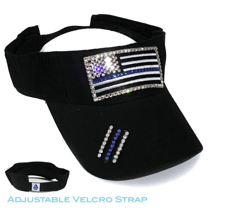 Womens Thin Blue Line Visor Police Wife Gift image 1