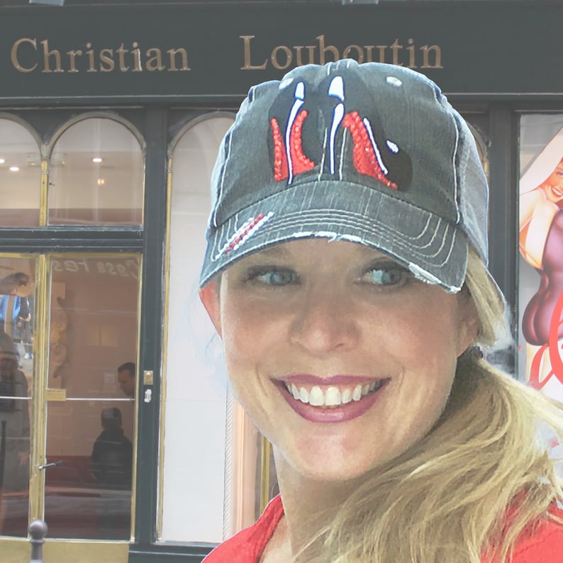 Christian Louboutin Hat Trucker Hat with Crystals Illustration only Elivata Brand image 3