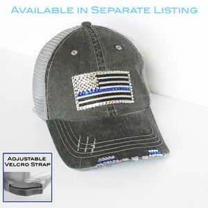 Womens Thin Blue Line Visor Police Wife Gift image 6