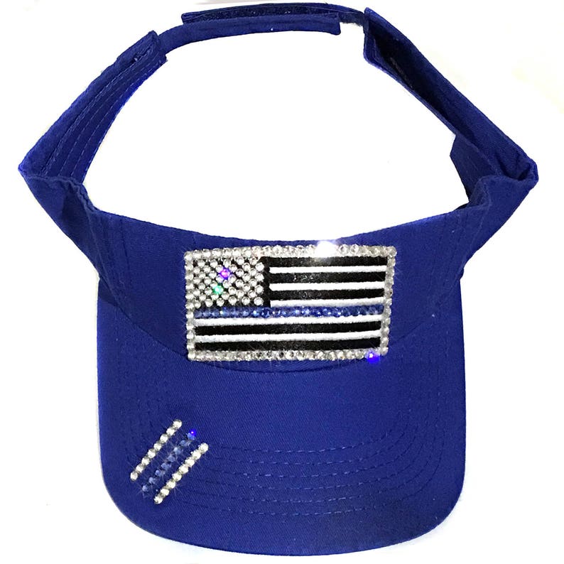 Womens Thin Blue Line Visor Police Wife Gift image 5